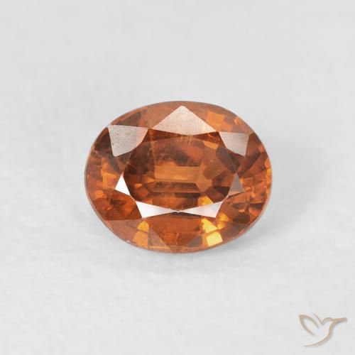 1.00ct Natural Medium Orange Zircon, Oval, VVS-VS