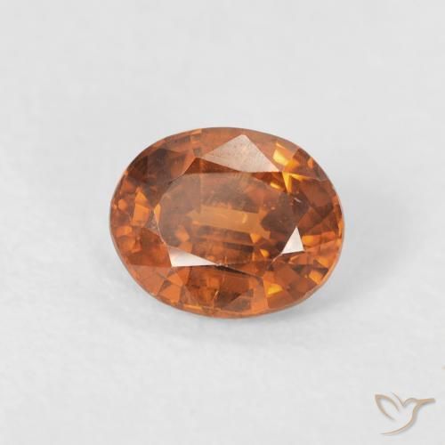 1.00 ct Orange Zircon Stone, Natural Zircon in Oval Facet Shape for Sale