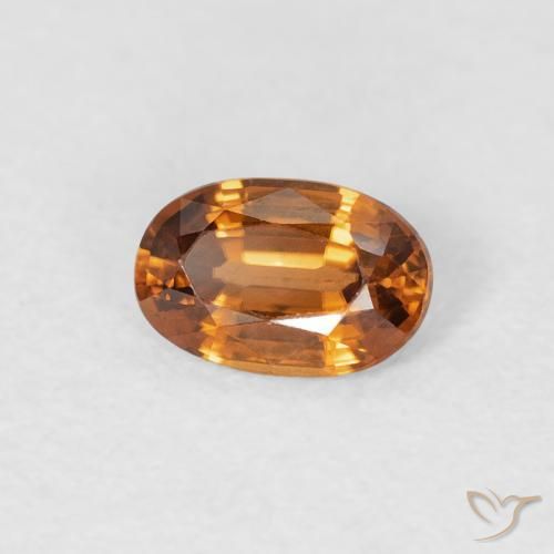 0.68 ct Orange Zircon Stone, Natural Zircon in Oval Facet Shape for Sale