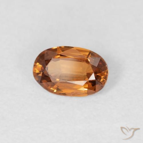 0.66 ct Orange Zircon Stone, Natural Zircon in Oval Facet Shape for Sale