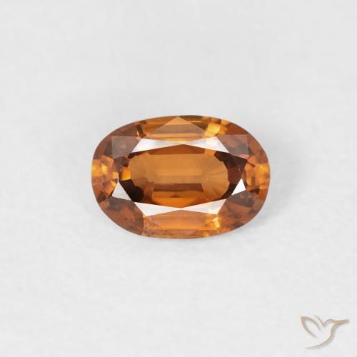 0.55ct Naturale Arancione marroncino Zircone, Ovale, VVS, Photo A