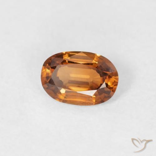 0.55 ct Orange Zircon Stone, Natural Zircon in Oval Facet Shape for Sale