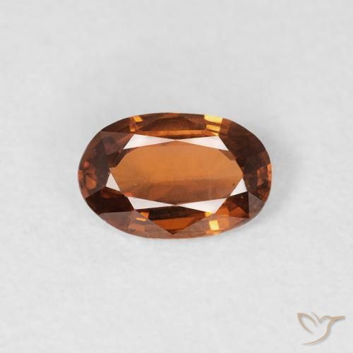 0.66ct Natural Medium Orange Zircon, Oval, VVS-VS
