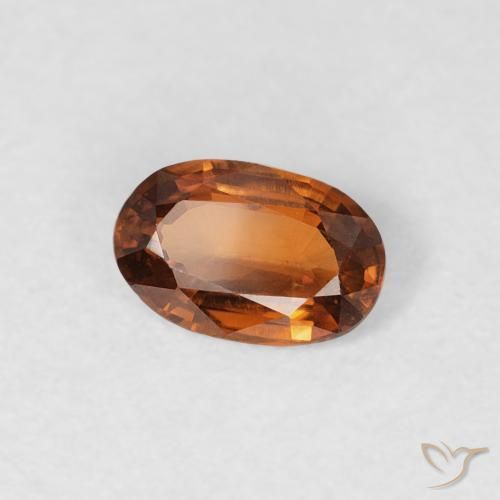 0.66 ct Orange Zircon Stone, Natural Zircon in Oval Facet Shape for Sale