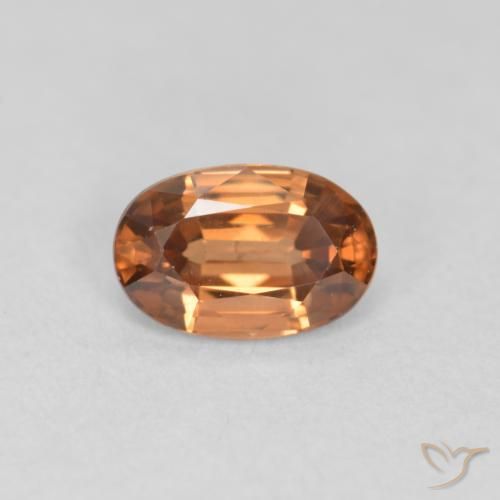 0.69ct Natural Deep Orange Zircon, Oval, VVS-VS