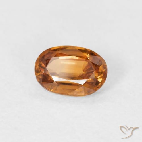 0.66 ct Orange Zircon Stone, Natural Zircon in Oval Facet Shape for Sale
