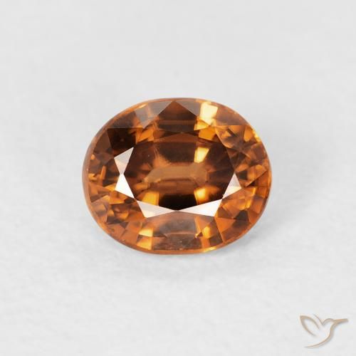 1.12ct Natural Medium Orange Zircon, Oval, VVS-VS