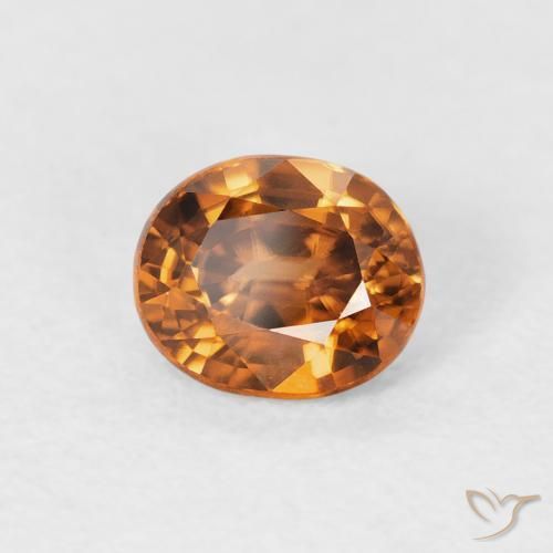 1.12 ct Orange Zircon Stone, Natural Zircon in Oval Facet Shape for Sale