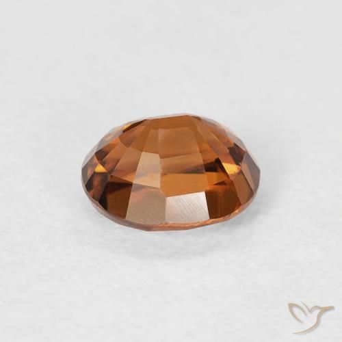 Zircon Gemstone in 6 x 5 mm Size for Sale, Zircon Stone in Medium Orange Color