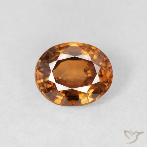 0.94ct Natural Deep Orange Zircon, Oval, VVS