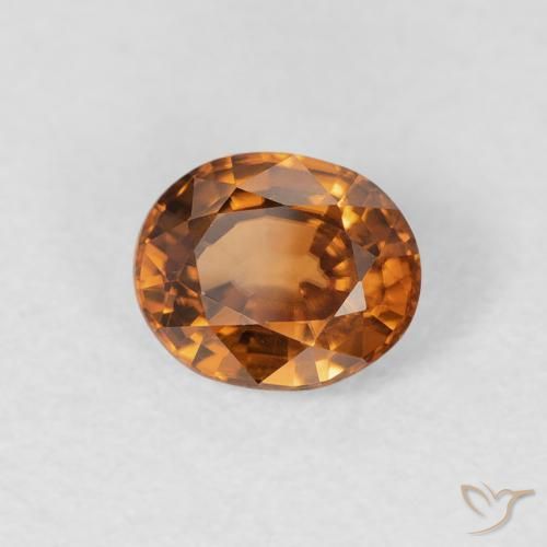 0.94 ct Orange Zircon Stone, Natural Zircon in Oval Facet Shape for Sale