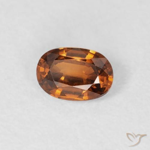 0.64 ct Orange Zircon Stone, Natural Zircon in Oval Facet Shape for Sale
