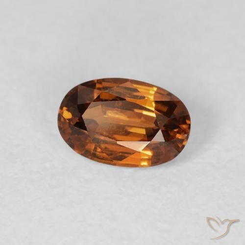 0.73 ct Orange Zircon Stone, Natural Zircon in Oval Facet Shape for Sale