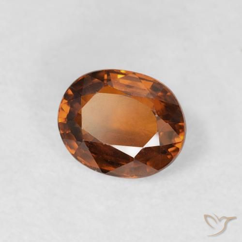 0.98 ct Orange Zircon Stone, Natural Zircon in Oval Facet Shape for Sale