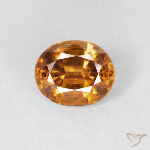 1.07ct Natural Deep Orange Zircon, Oval, VS