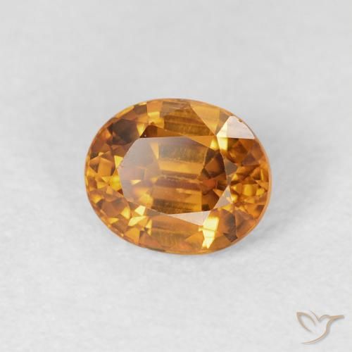1.07 ct Orange Zircon Stone, Natural Zircon in Oval Facet Shape for Sale