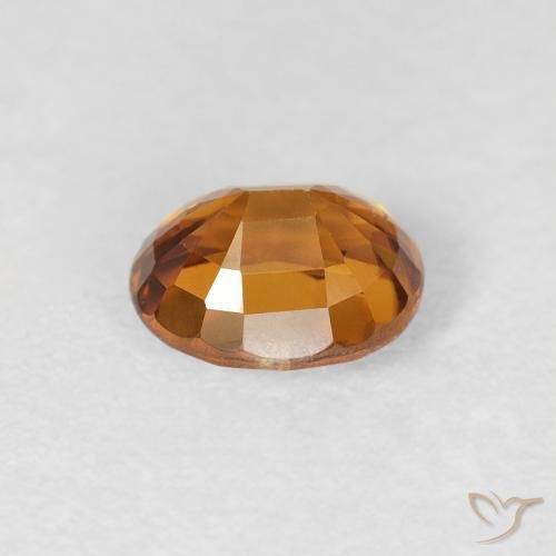 Zircon Gemstone in 6 x 4.9 mm Size for Sale, Zircon Stone in Deep Orange Color
