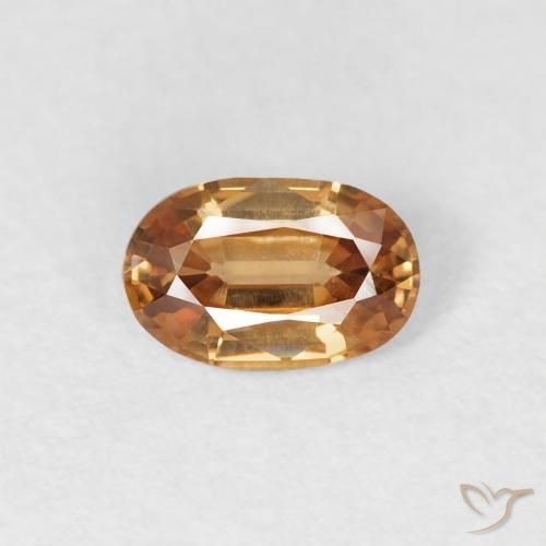0.65ct Natural Medium Orange Zircon, Oval, VVS-VS