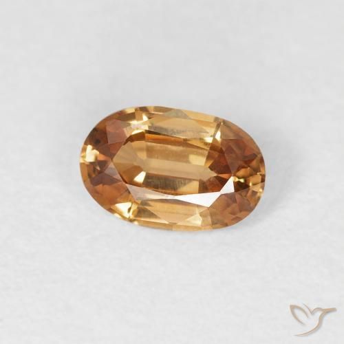 0.65 ct Orange Zircon Stone, Natural Zircon in Oval Facet Shape for Sale