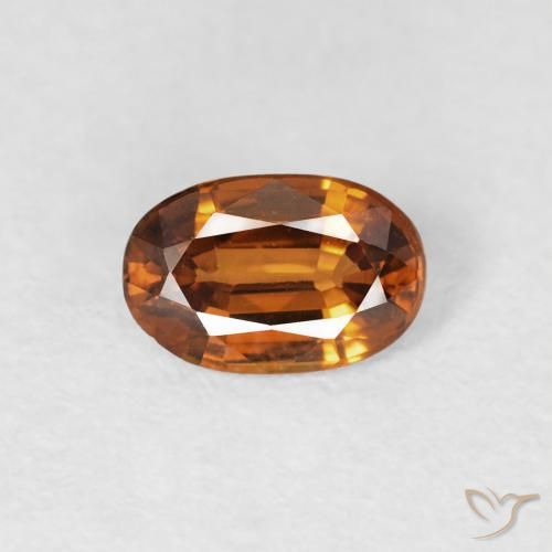 0.70ct Natural Deep Orange Zircon, Oval, VS