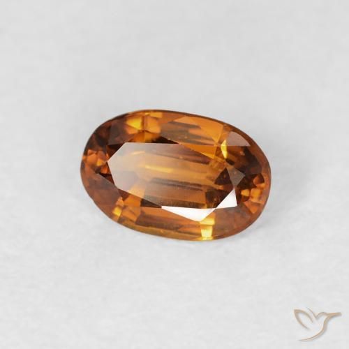0.70 ct Orange Zircon Stone, Natural Zircon in Oval Facet Shape for Sale