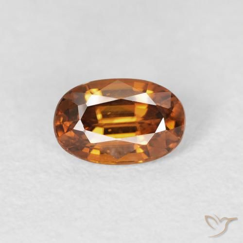 0.80ct Natural Medium Orange Zircon, Oval, VS