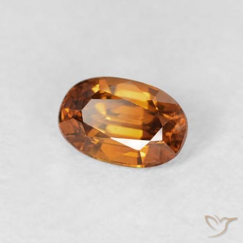 0.80 ct Orange Zircon Stone, Natural Zircon in Oval Facet Shape for Sale