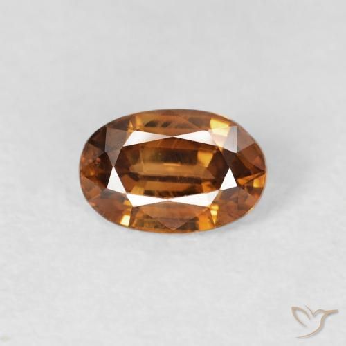 0.77ct Natural Orange Brown Zircon, Oval, VS