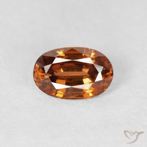 0.72ct Natural Deep Orange Zircon, Oval, VS