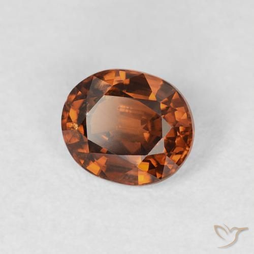 0.99 ct Orange Zircon Stone, Natural Zircon in Oval Facet Shape for Sale