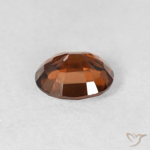 Zircon Gemstone in 5.9 x 5 mm Size for Sale, Zircon Stone in Deep Brownish Orange Color