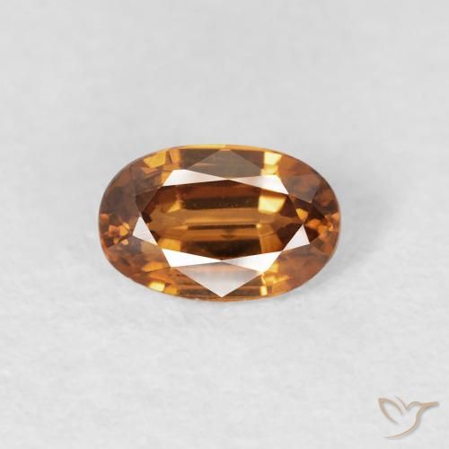 0.74ct Natural Medium Orange Zircon, Oval, VS