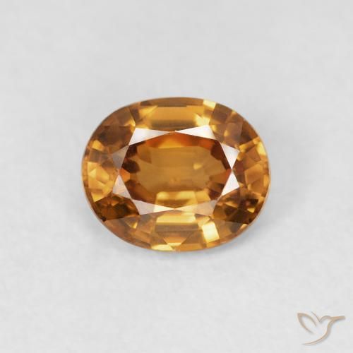 0.94ct Natural Orange Brown Zircon, Oval, VVS-VS