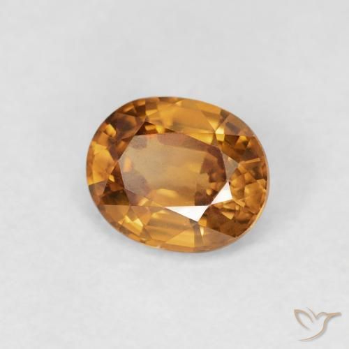 0.94 ct Orange Zircon Stone, Natural Zircon in Oval Facet Shape for Sale