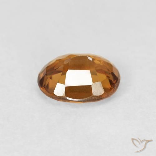 Zircon Gemstone in 6 x 4.9 mm Size for Sale, Zircon Stone in Orange Brown Color
