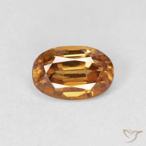 0.89ct Natural Medium Orange Zircon, Oval, VVS-VS