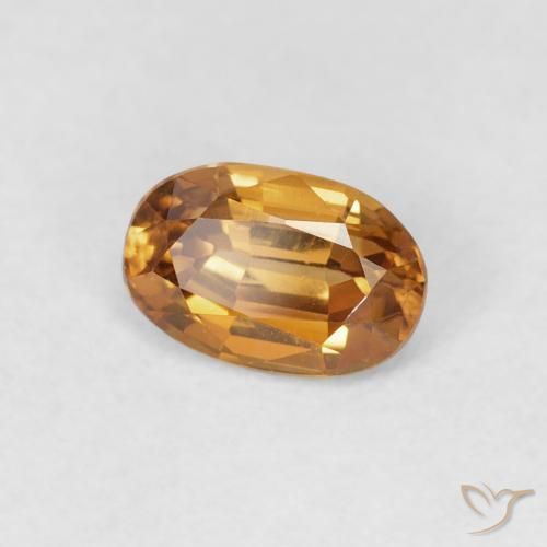 0.89 ct Orange Zircon Stone, Natural Zircon in Oval Facet Shape for Sale