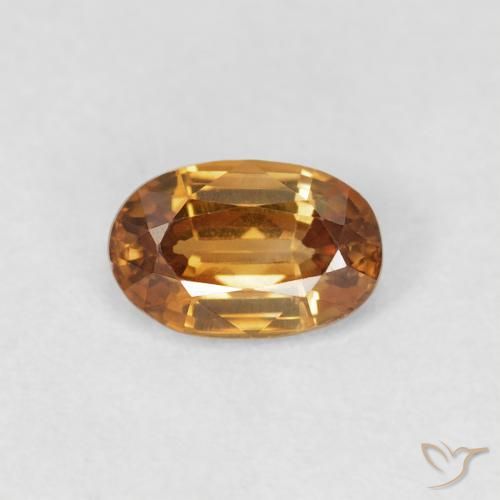 0.73ct Natural Medium Orange Zircon, Oval, VVS-VS