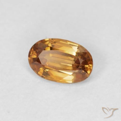 0.73 ct Orange Zircon Stone, Natural Zircon in Oval Facet Shape for Sale