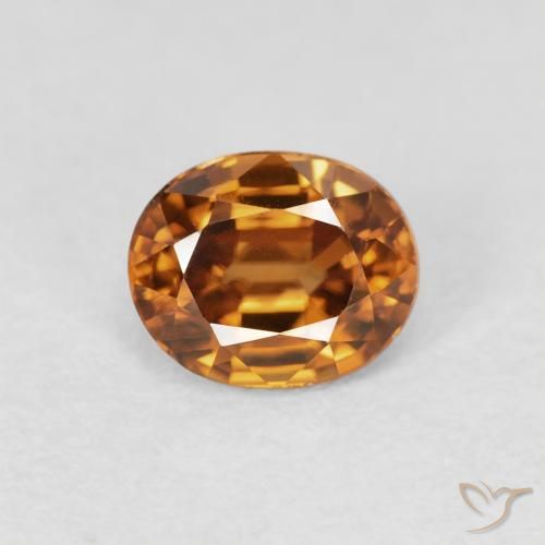 1.09ct Natural Orange Brown Zircon, Oval, VVS-VS