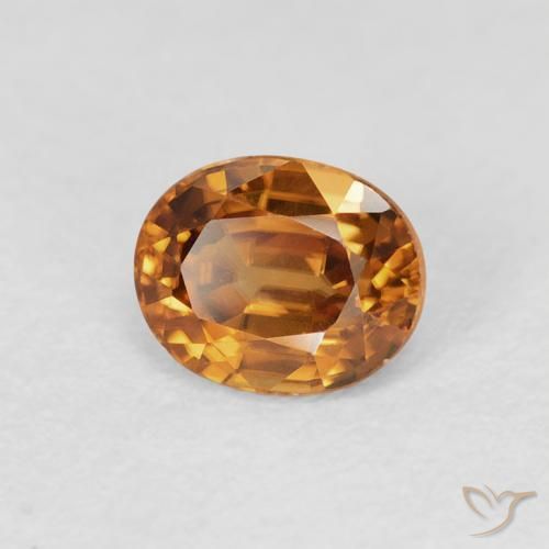 1.09 ct Orange Zircon Stone, Natural Zircon in Oval Facet Shape for Sale