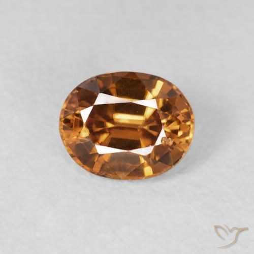 0.99ct Natural Medium Orange Zircon, Oval, VS