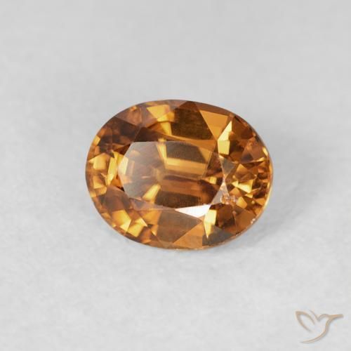 0.99 ct Orange Zircon Stone, Natural Zircon in Oval Facet Shape for Sale