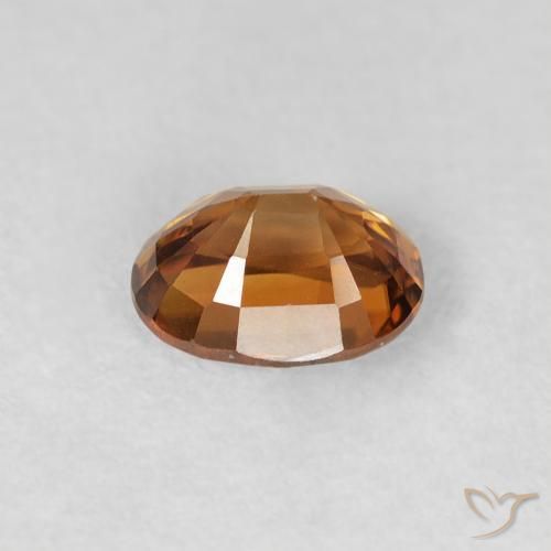Zircon Gemstone in 6 x 4.8 mm Size for Sale, Zircon Stone in Medium Orange Color