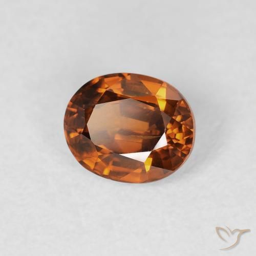 1.04 ct Orange Zircon Stone, Natural Zircon in Oval Facet Shape for Sale