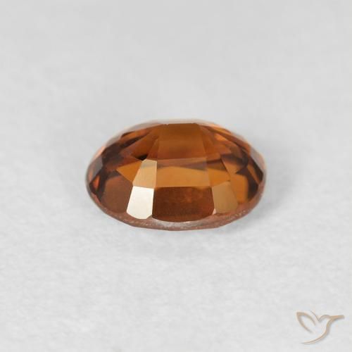 Zircon Gemstone in 6 x 5 mm Size for Sale, Zircon Stone in Medium Dark-Orange Color