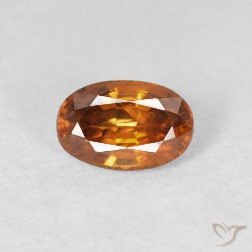 0.80ct Natural Medium Dark-Orange Zircon, Oval, VS