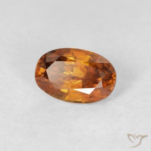 0.80 ct Orange Zircon Stone, Natural Zircon in Oval Facet Shape for Sale