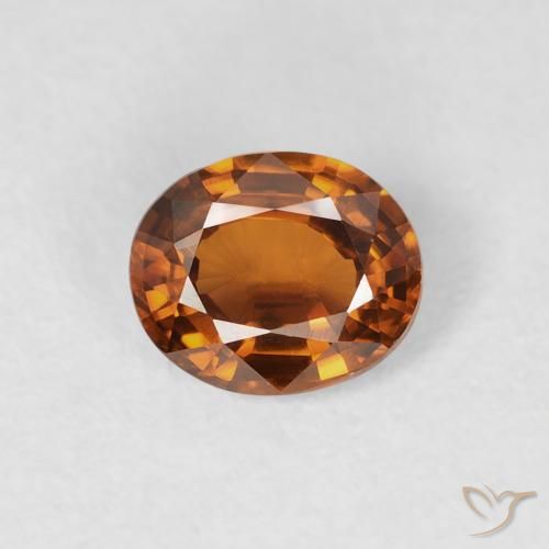 0.88ct Natural Deep Orange Zircon, Oval, VS