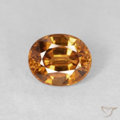 1.09ct Natural Deep Orange Zircon, Oval, VS